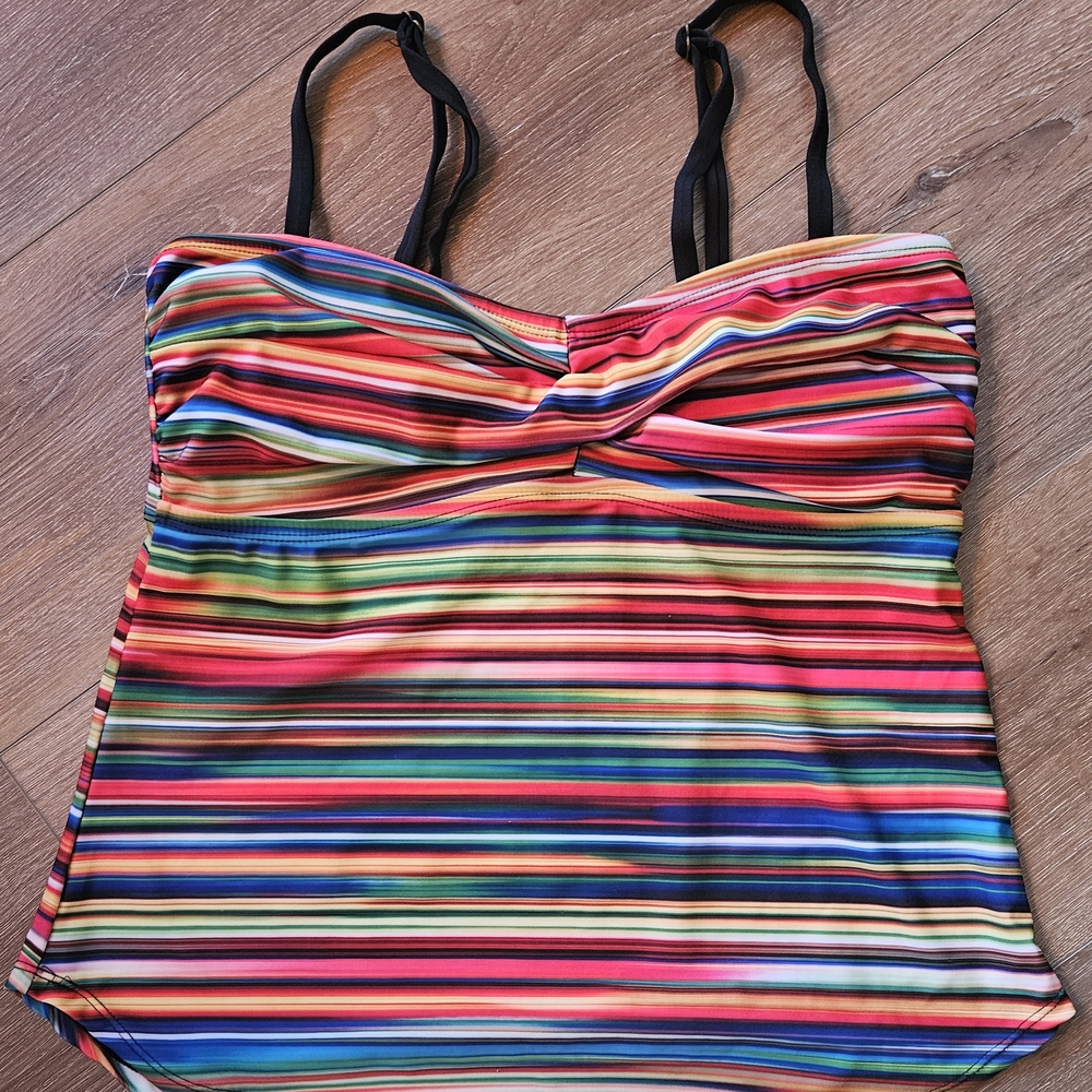 a.n.a Multicolor Striped Bikini Top